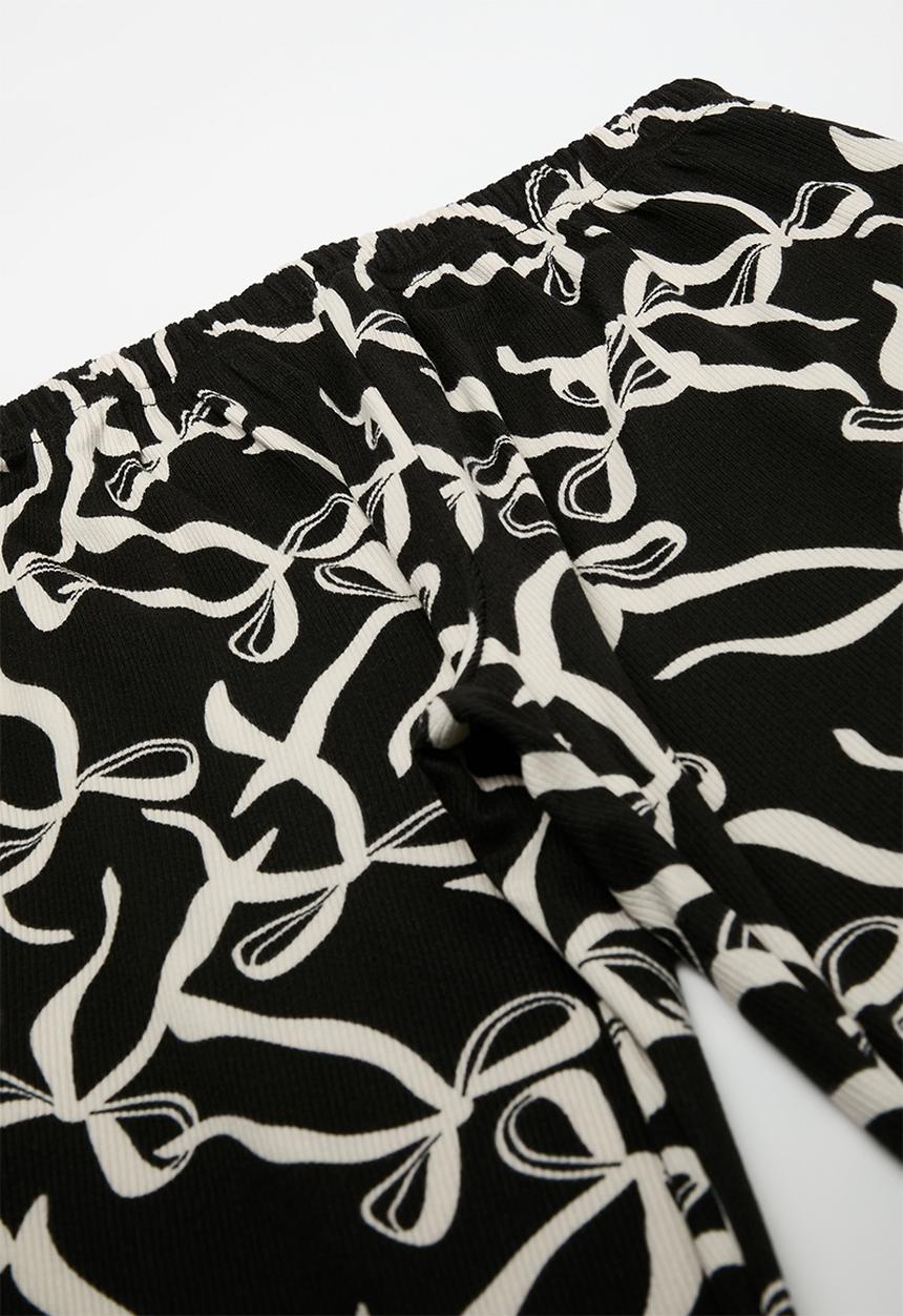 Pop Candy - Bow print pj set - black & white