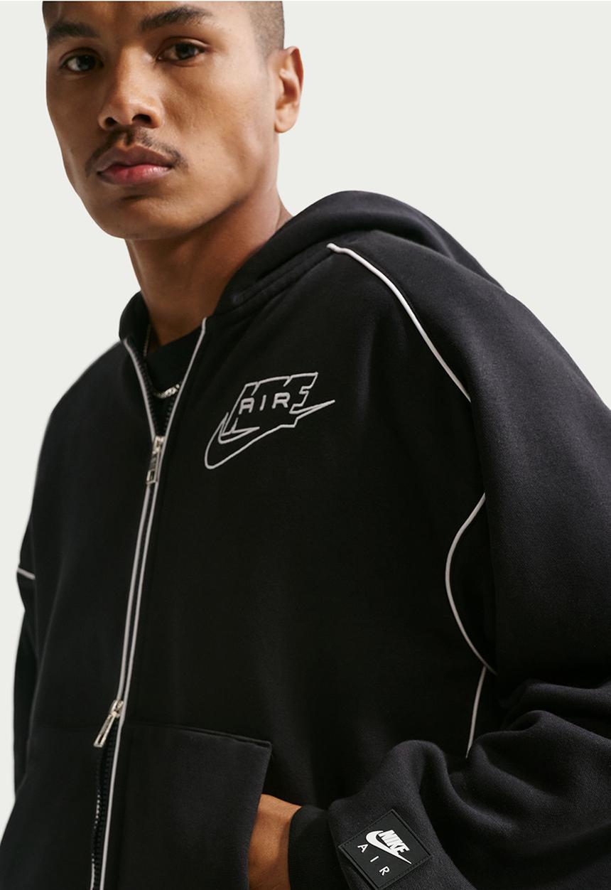Nike - NSW  Air Full-Zip Fleece Hoodie - Black/White