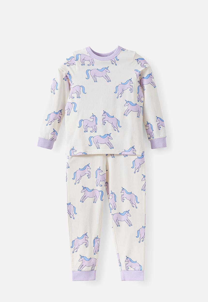 Cotton On - Dreamdrift Long Sleeve Pj Set - Vintage Lilac/Unicorns Glow