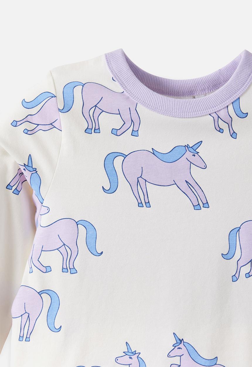 Cotton On - Dreamdrift Long Sleeve Pj Set - Vintage Lilac/Unicorns Glow
