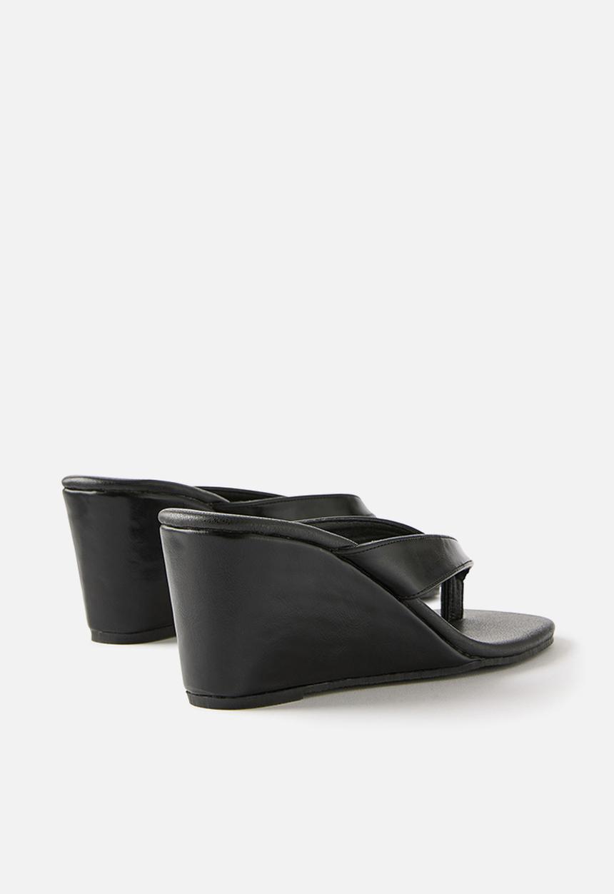 Cotton On - Eve flip flop Wedge - black smooth