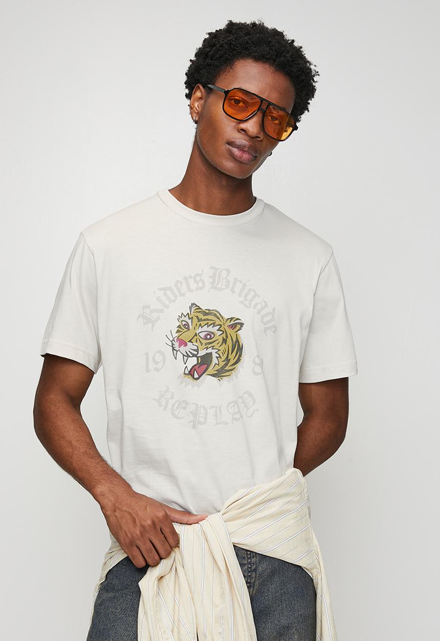 Replay - Tiger Graphic T-Shirt – White