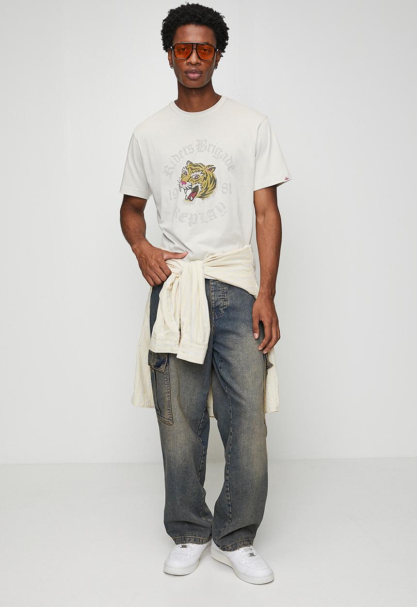 Replay - Tiger Graphic T-Shirt – White