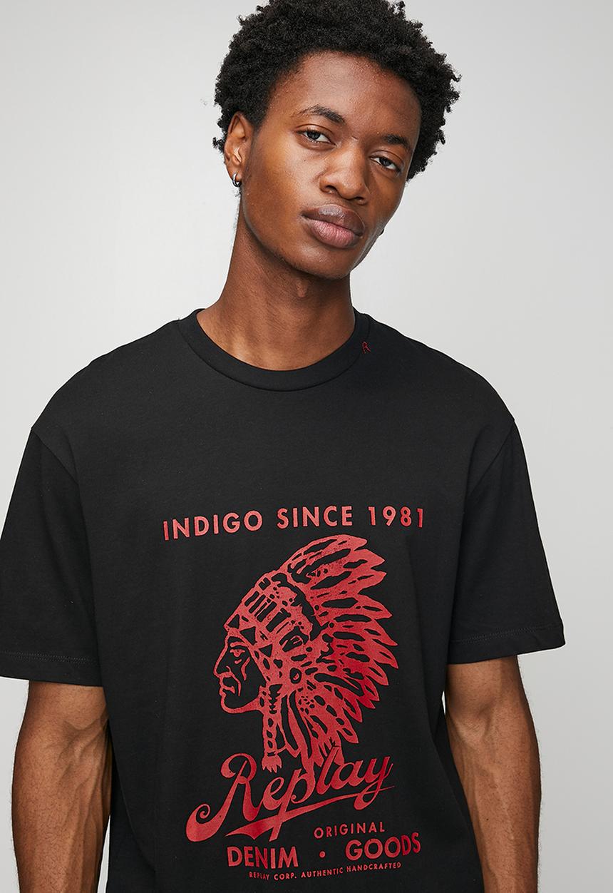 Replay - Piece dyed heavy cotton jersey - black 