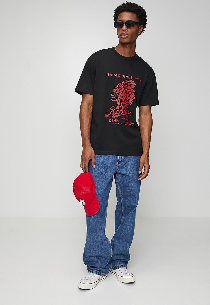Replay - Piece dyed heavy cotton jersey - black 