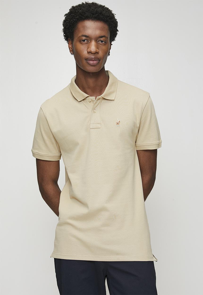 POLO - Carter Essential Pique Short sleeve Golfer - Stone