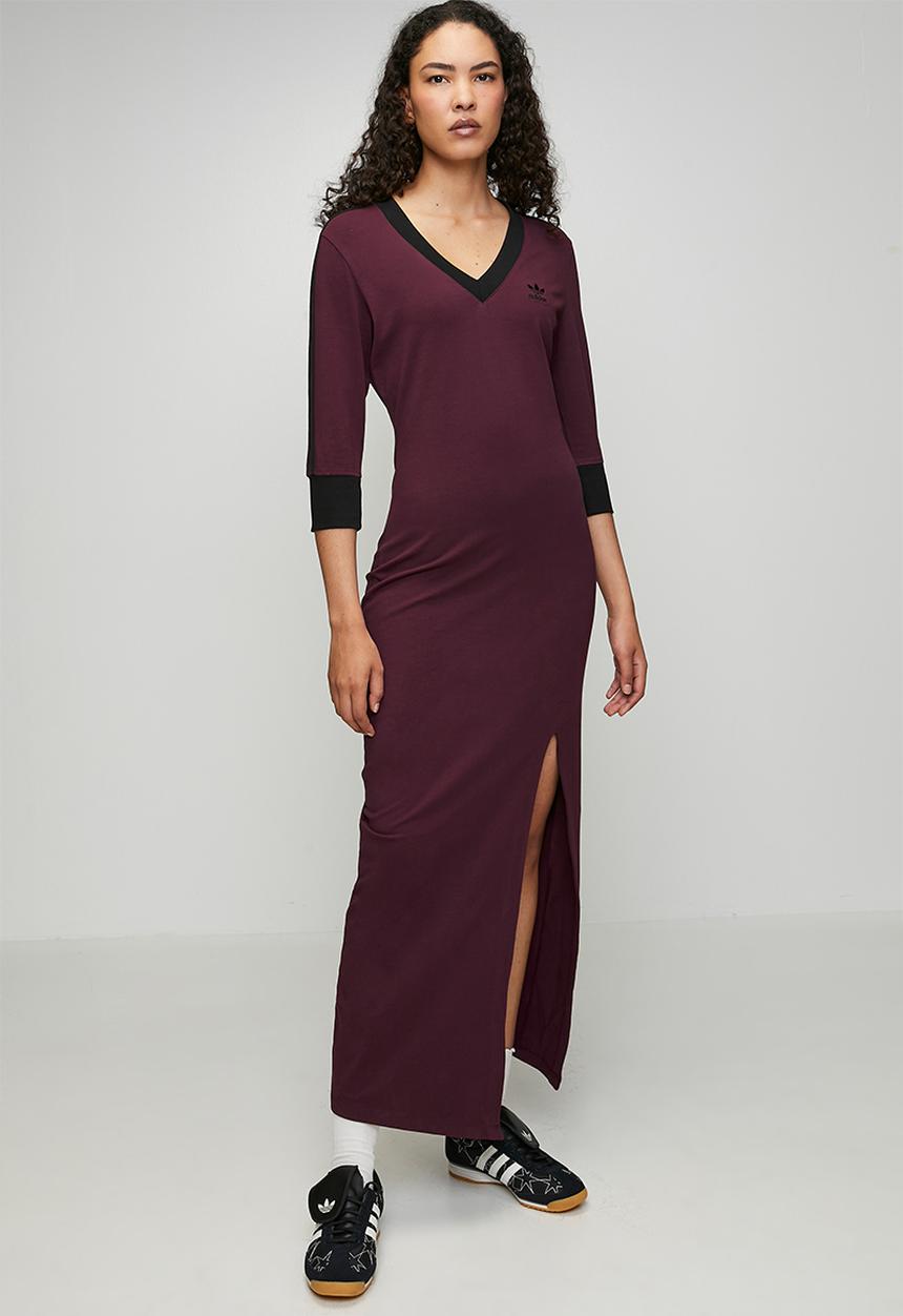 adidas Originals - V-Neck Dress W S26 - Maroon