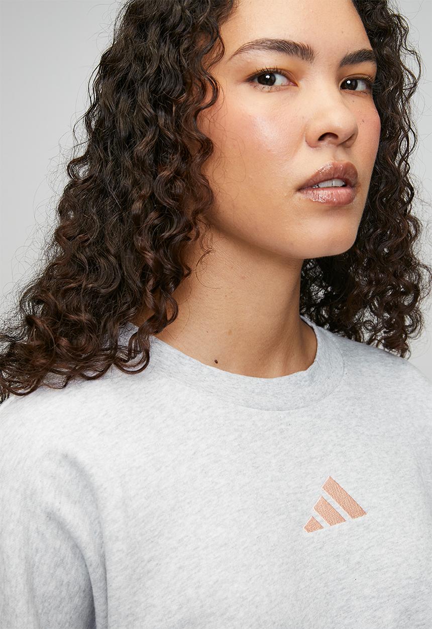 adidas Performance - W 3S Fl Swt S26 - Light Grey Heather / Blush Pink