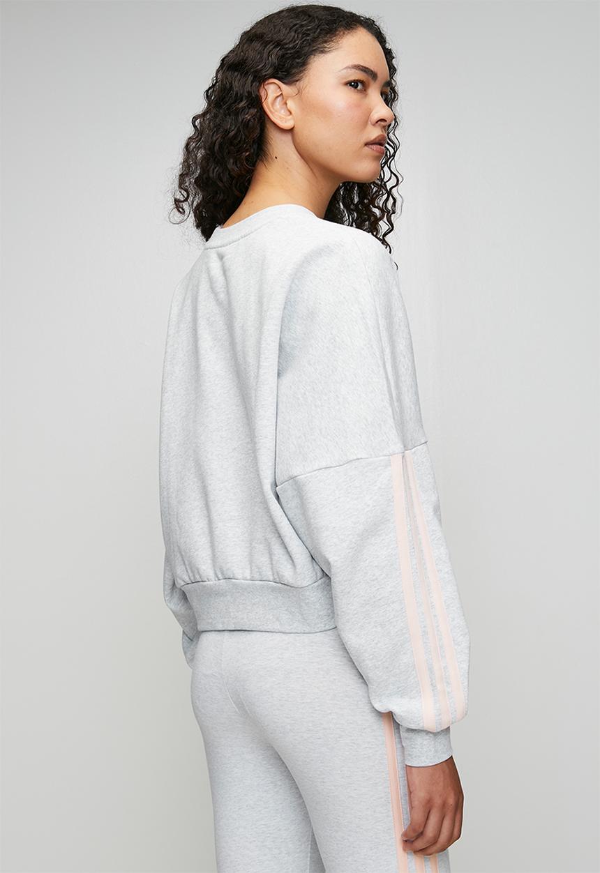 adidas Performance - W 3S Fl Swt S26 - Light Grey Heather / Blush Pink