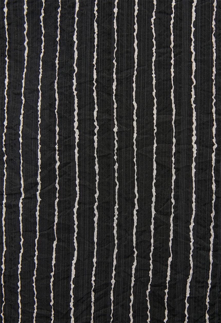 Stella Morgan - Long sleeve Sheer Stripe Button Through With Collar Blouse - Black