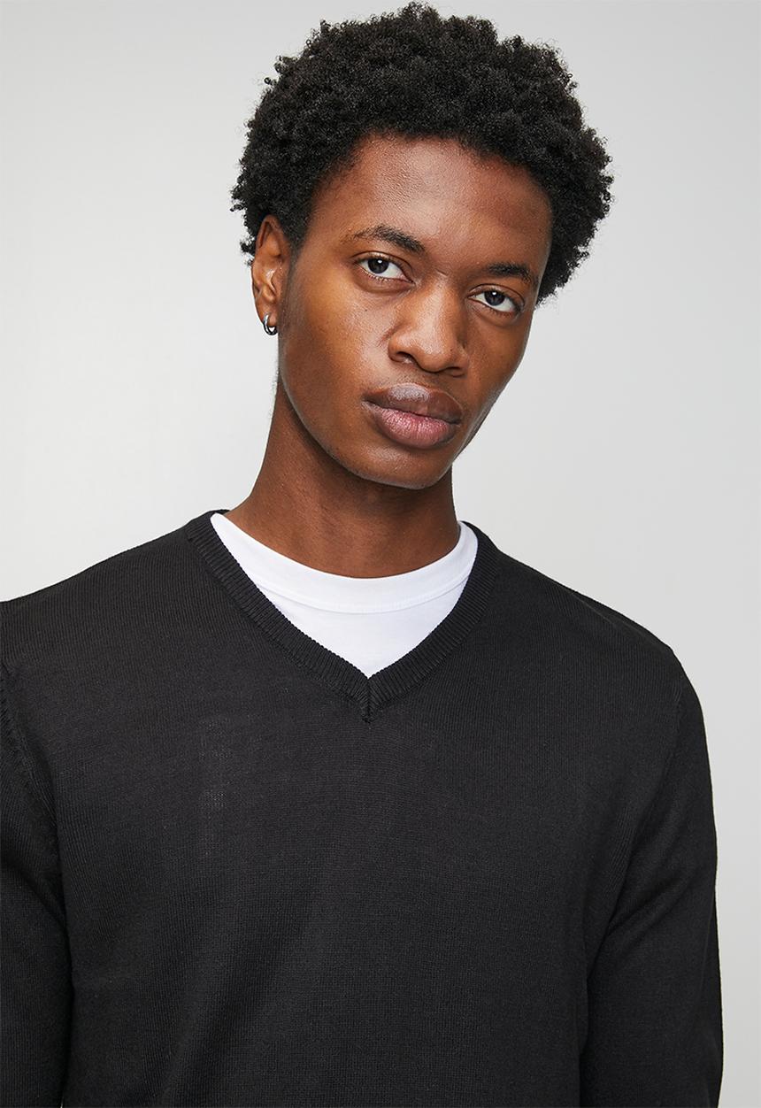Brave Soul - V Neck Jumper - Jet Black