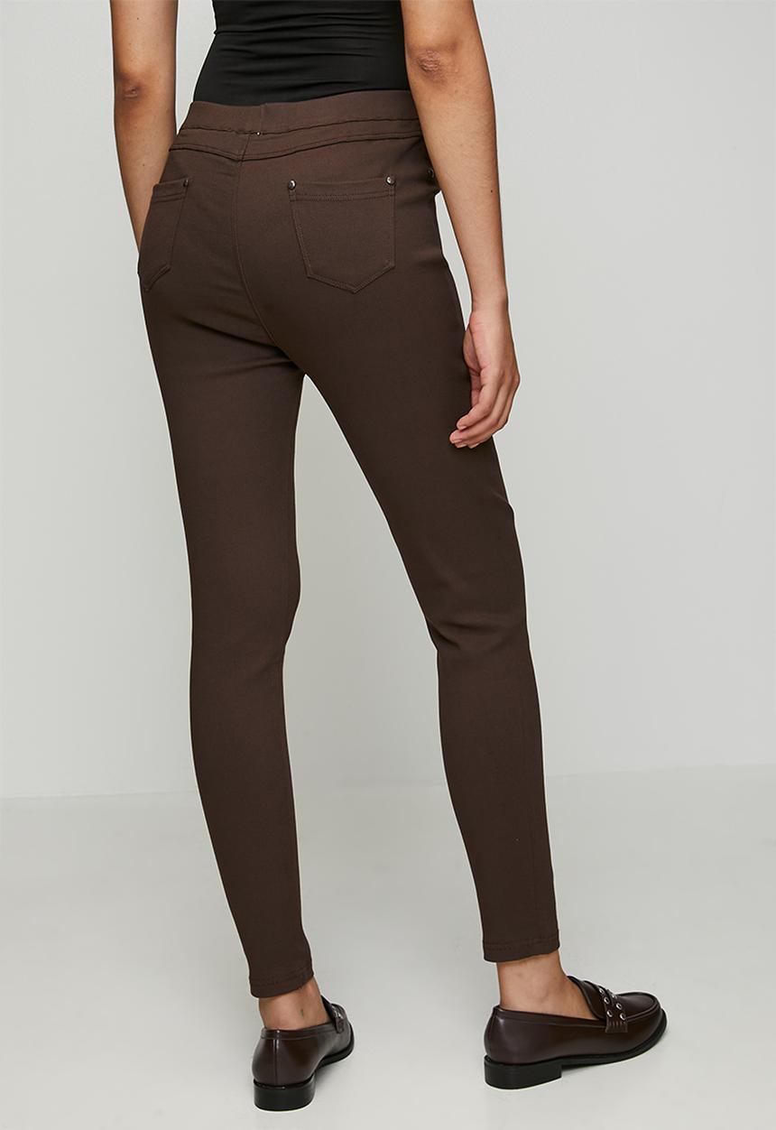 Stella Morgan - Narrow Waistband Skinny Leg Pull On Legging - Chocolate