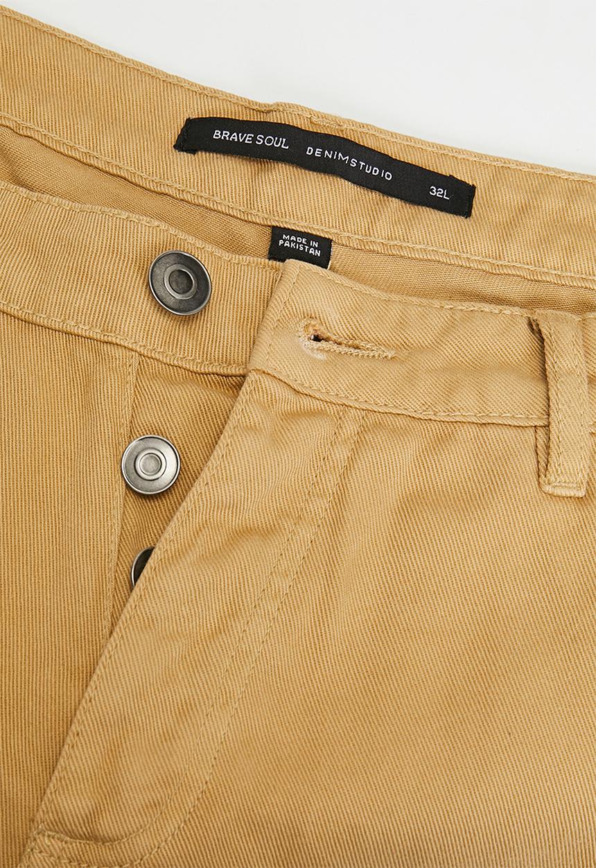 Brave Soul - Colour Denim Loose Fit Jean Long Length - Dk Stone