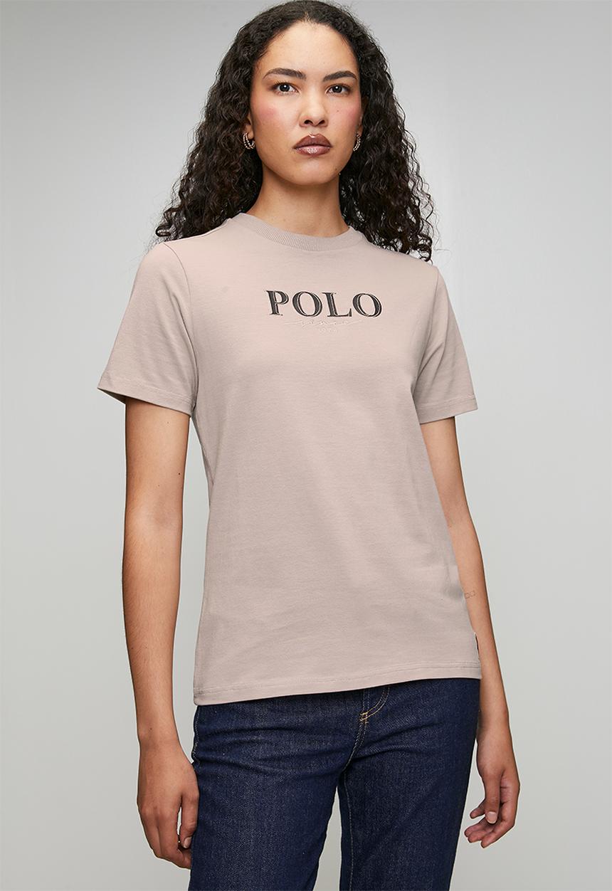 POLO - Wmn Ashley Short Sleeve Mixed Logo T-Shirt - Rose Taupe