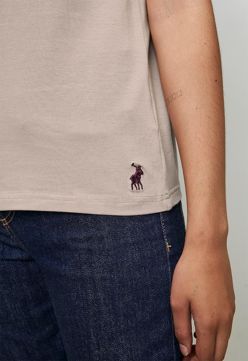 POLO - Wmn Ashley Short Sleeve Mixed Logo T-Shirt - Rose Taupe