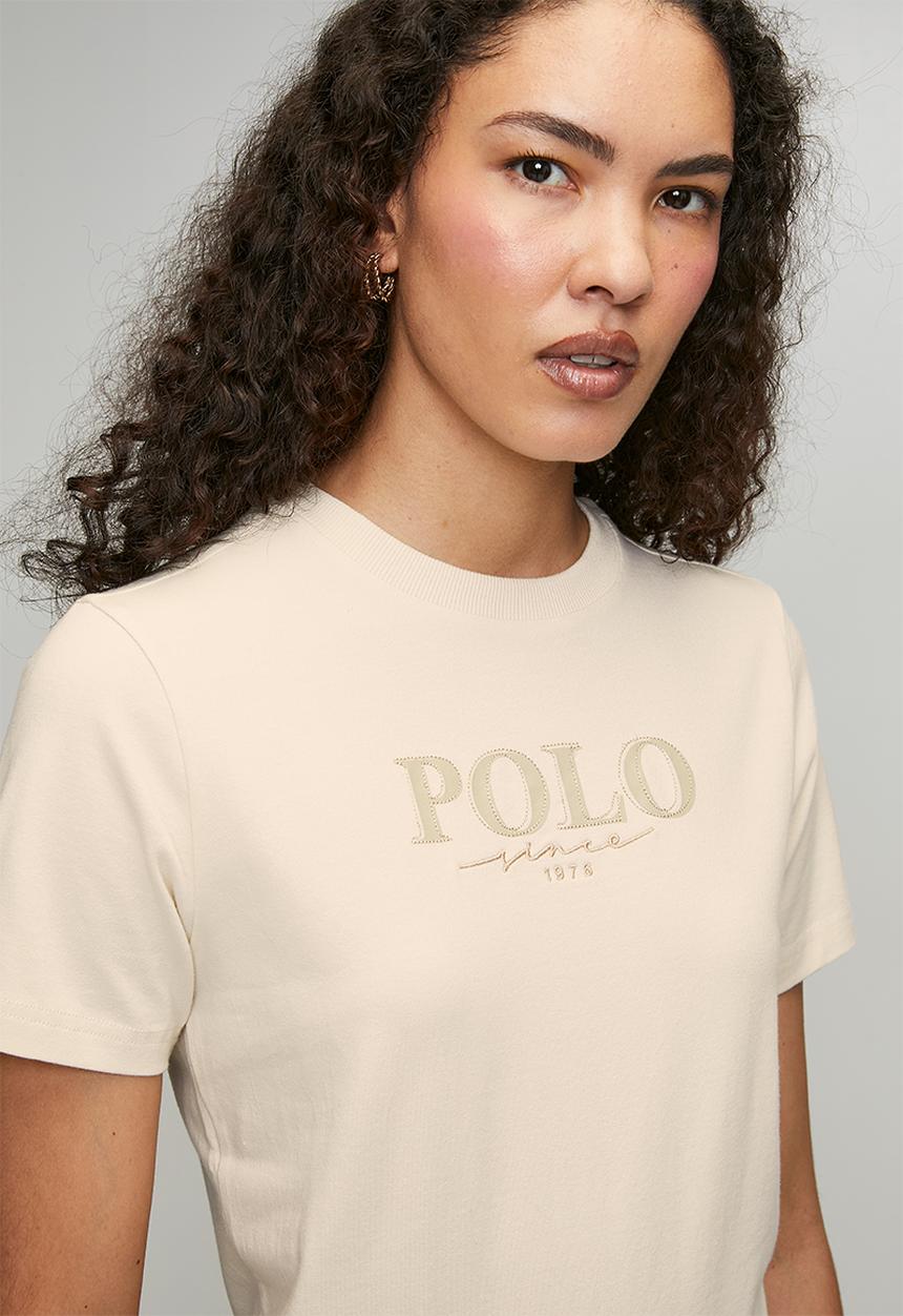 POLO - Wmn Ashley Short Sleeve Mixed Logo T-Shirt - Birch