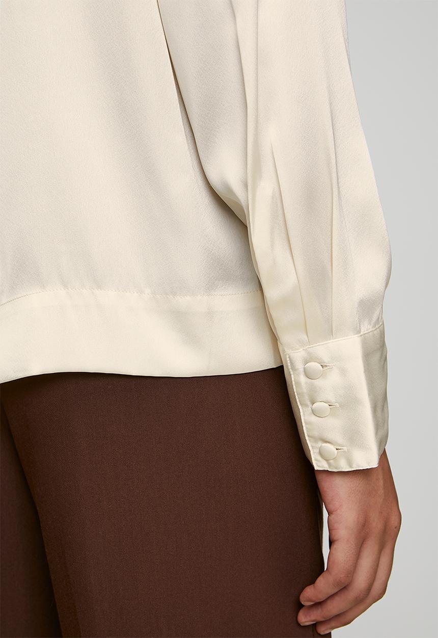 POLO - Wmn Macey Long Sleeve Tie Blouse - Birch