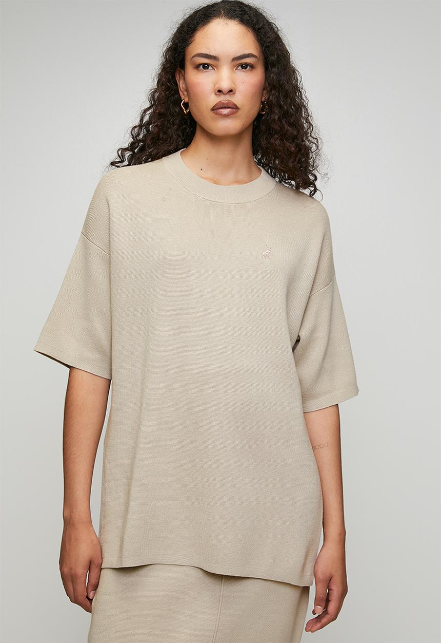 POLO - Wmn Tiffany Knitted Top - Oatmeal