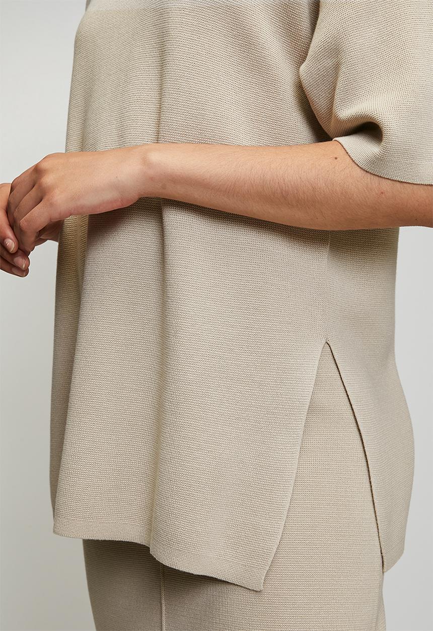 POLO - Wmn Tiffany Knitted Top - Oatmeal