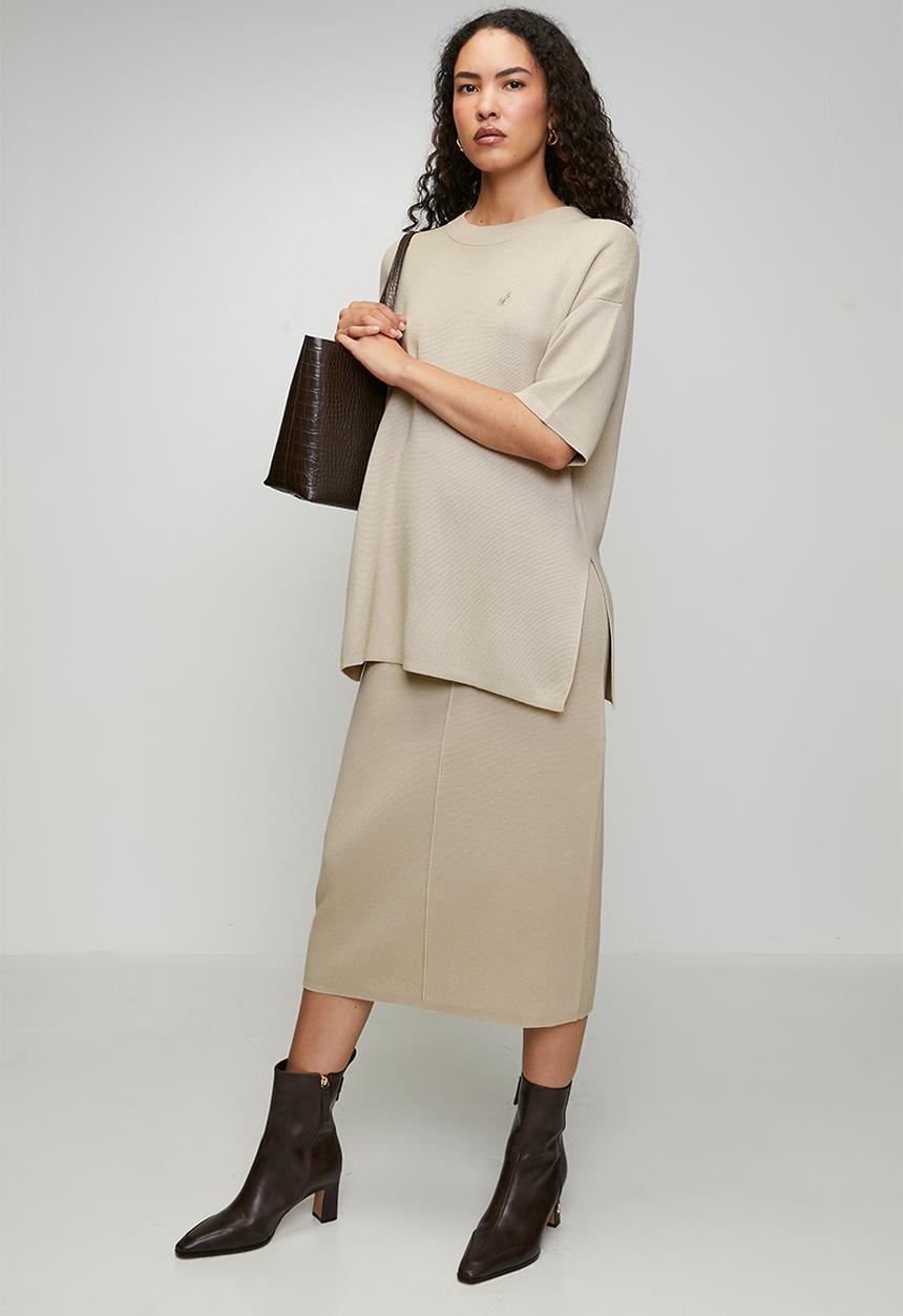 POLO - Wmn Tiffany Knitted Top - Oatmeal