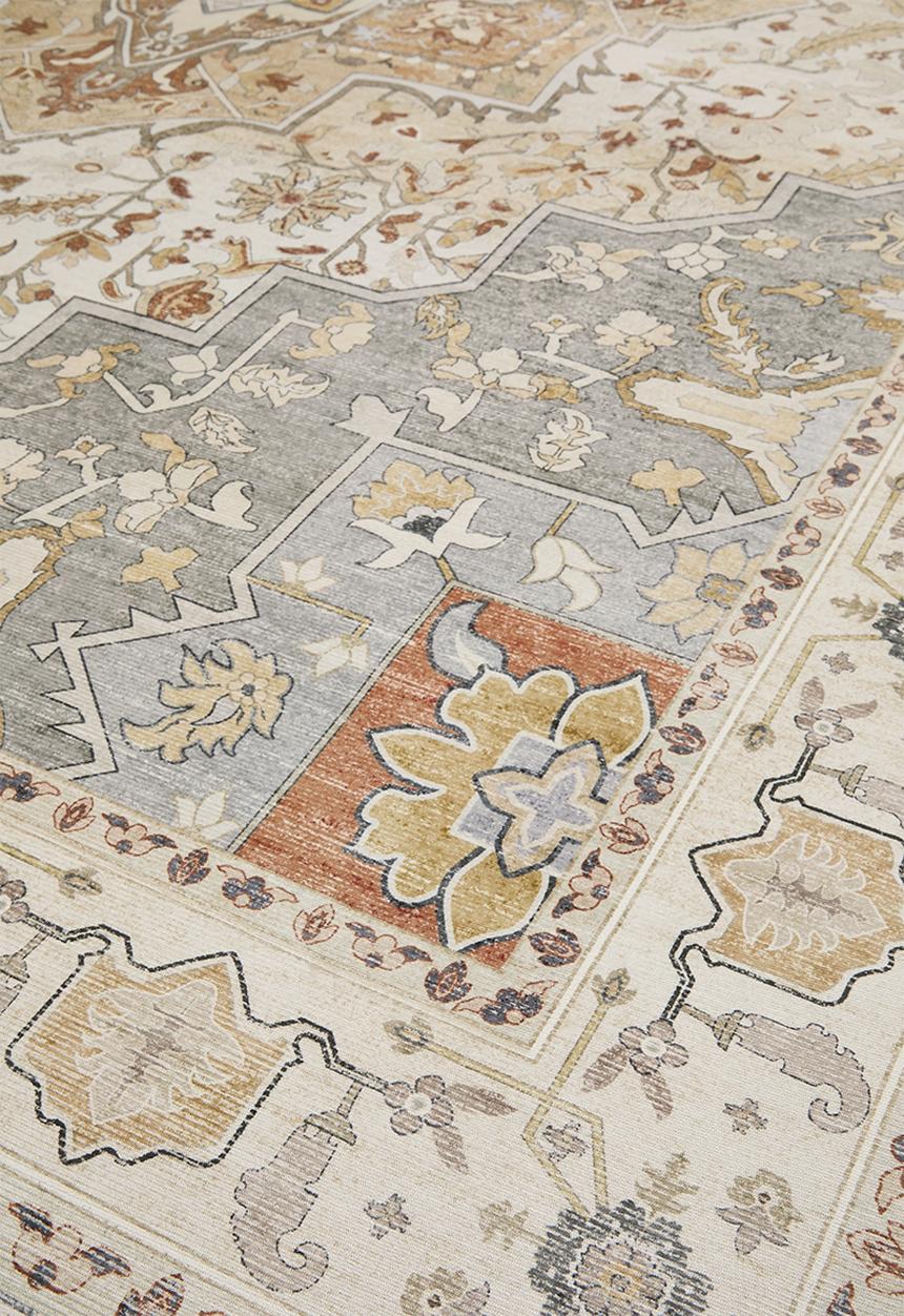 Sixth Floor - Matteo printed rug - sage oasis