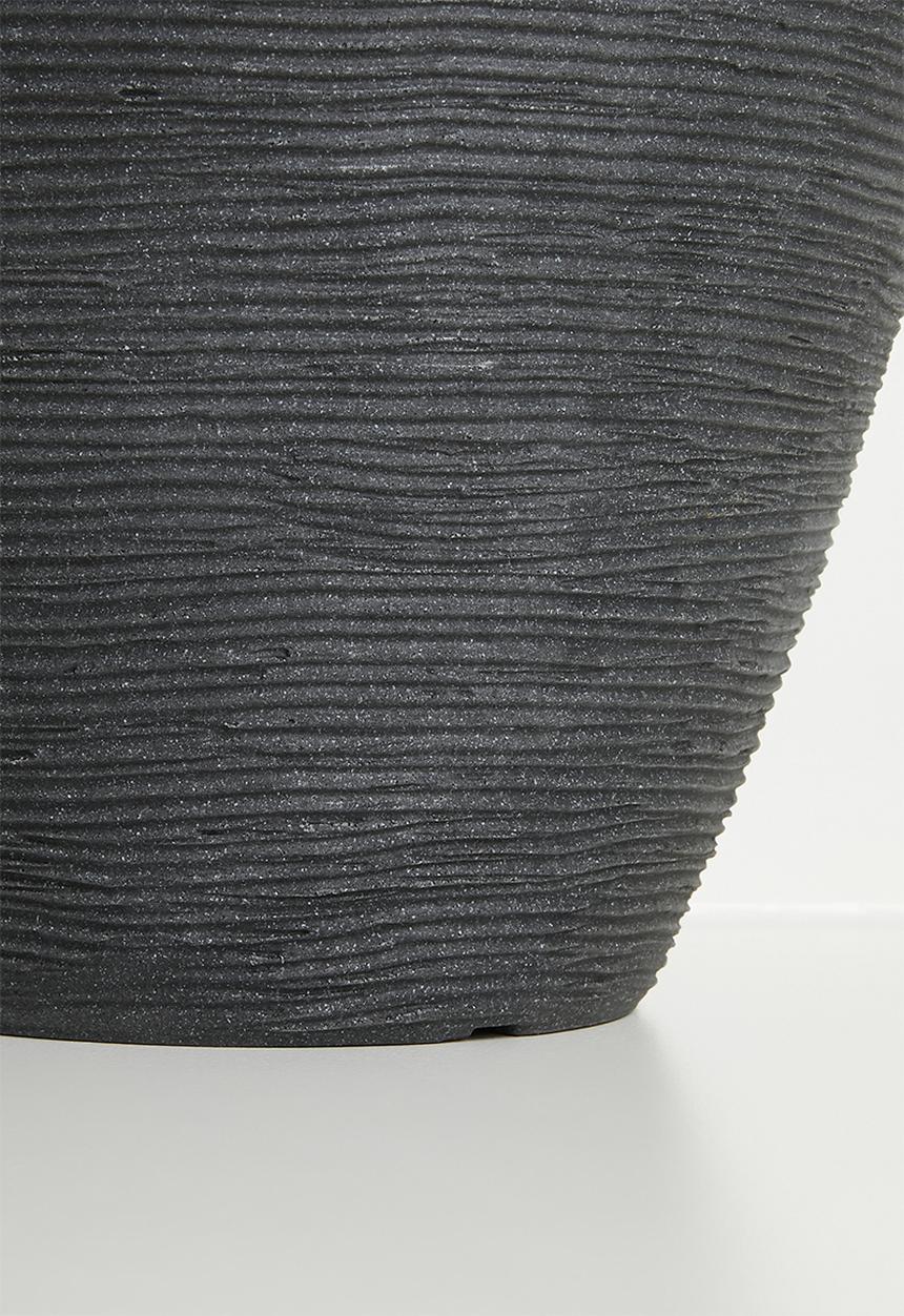 H&S - Ribbed Tall Planter - Black