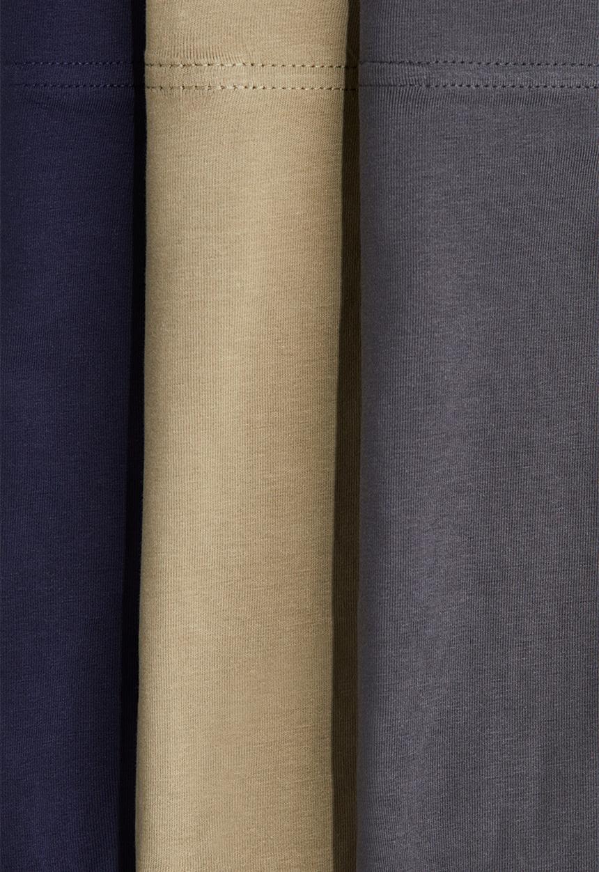 H&M - 3-pack short cotton trunks - beige,grey,blue