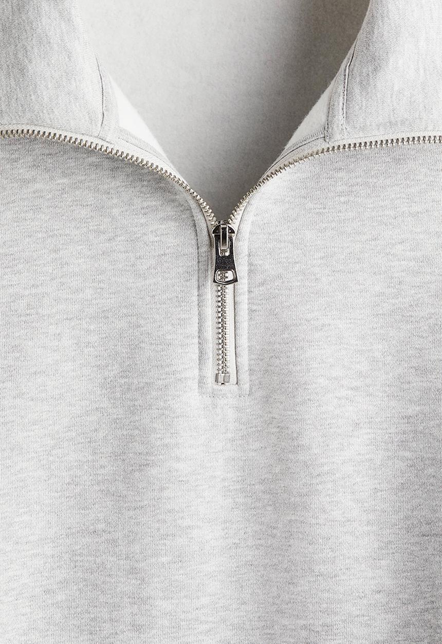 H&M - Loose fit zip-top sweatshirt - grey marl