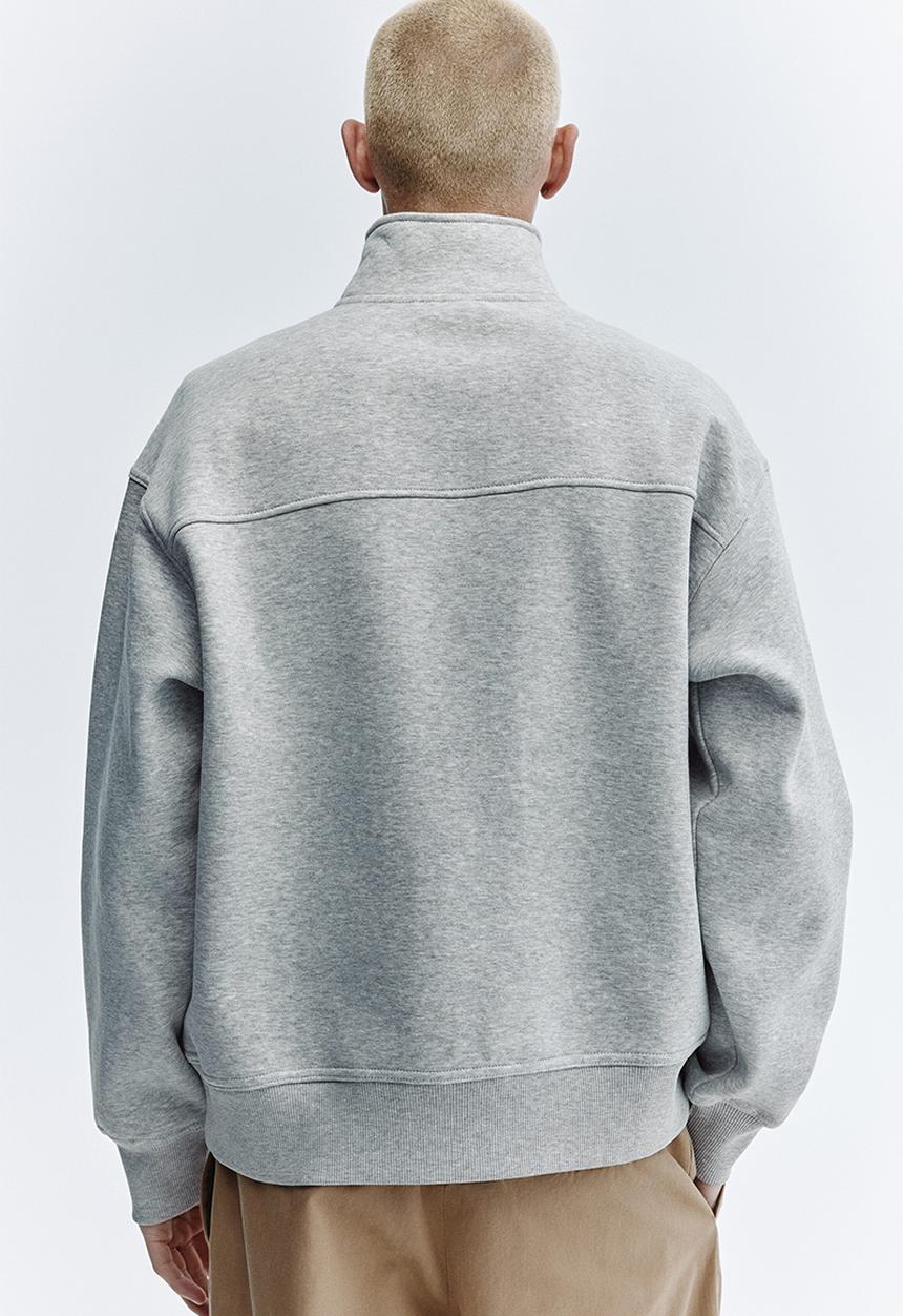H&M - Loose fit zip-top sweatshirt - grey marl