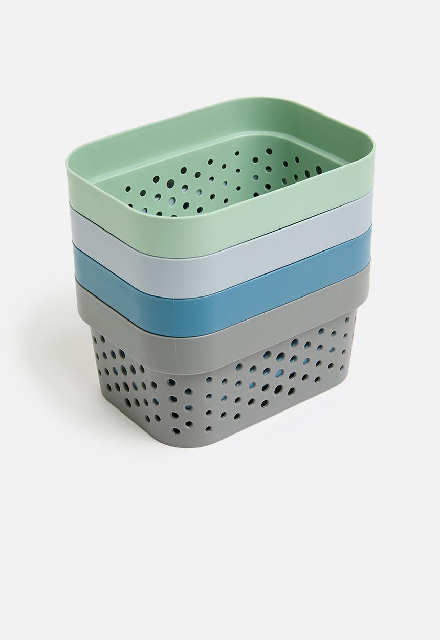 Storage Solutions - Perry Storage Basket Set Of 4 Medium - Multi
