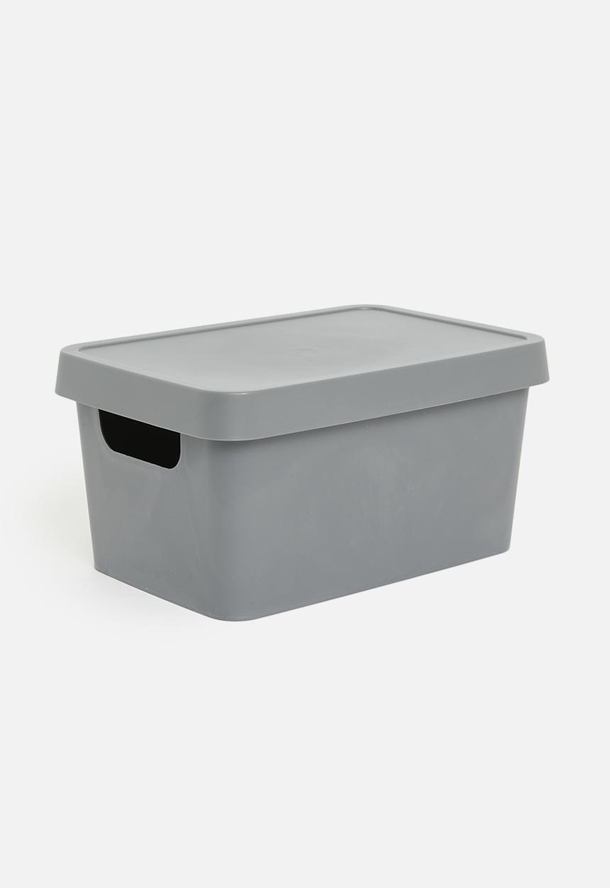 Storage Solutions - Stack storage box with lid 3.6 L - grey