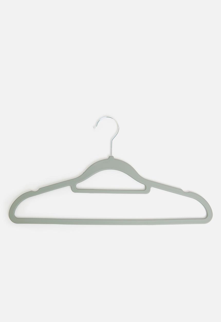 H&S - Rubber Coated Clothes Hanger Set Of 5 - Grey