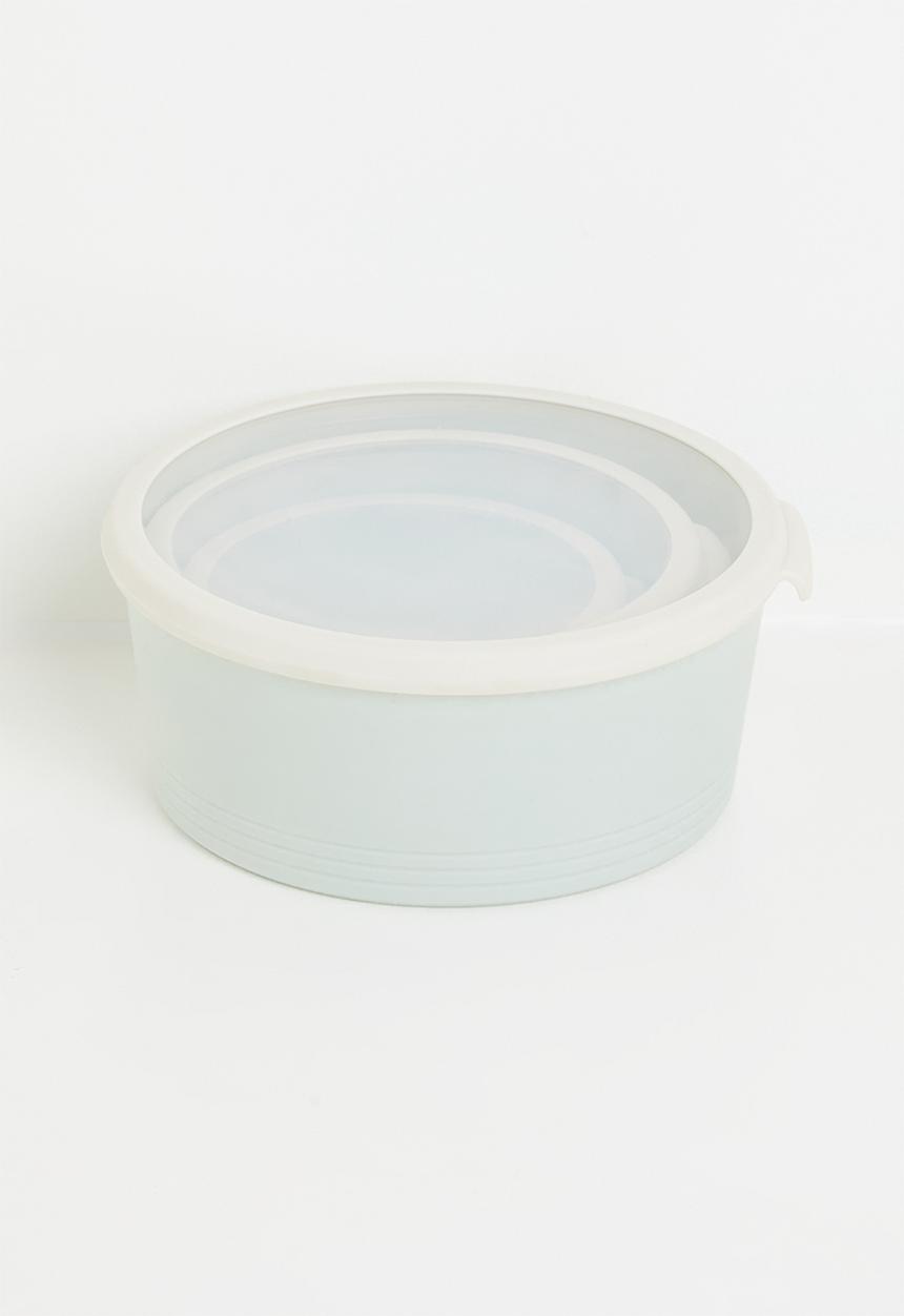 Excellent Houseware - Storage Box Set 3 Pieces - Ivory & Green 