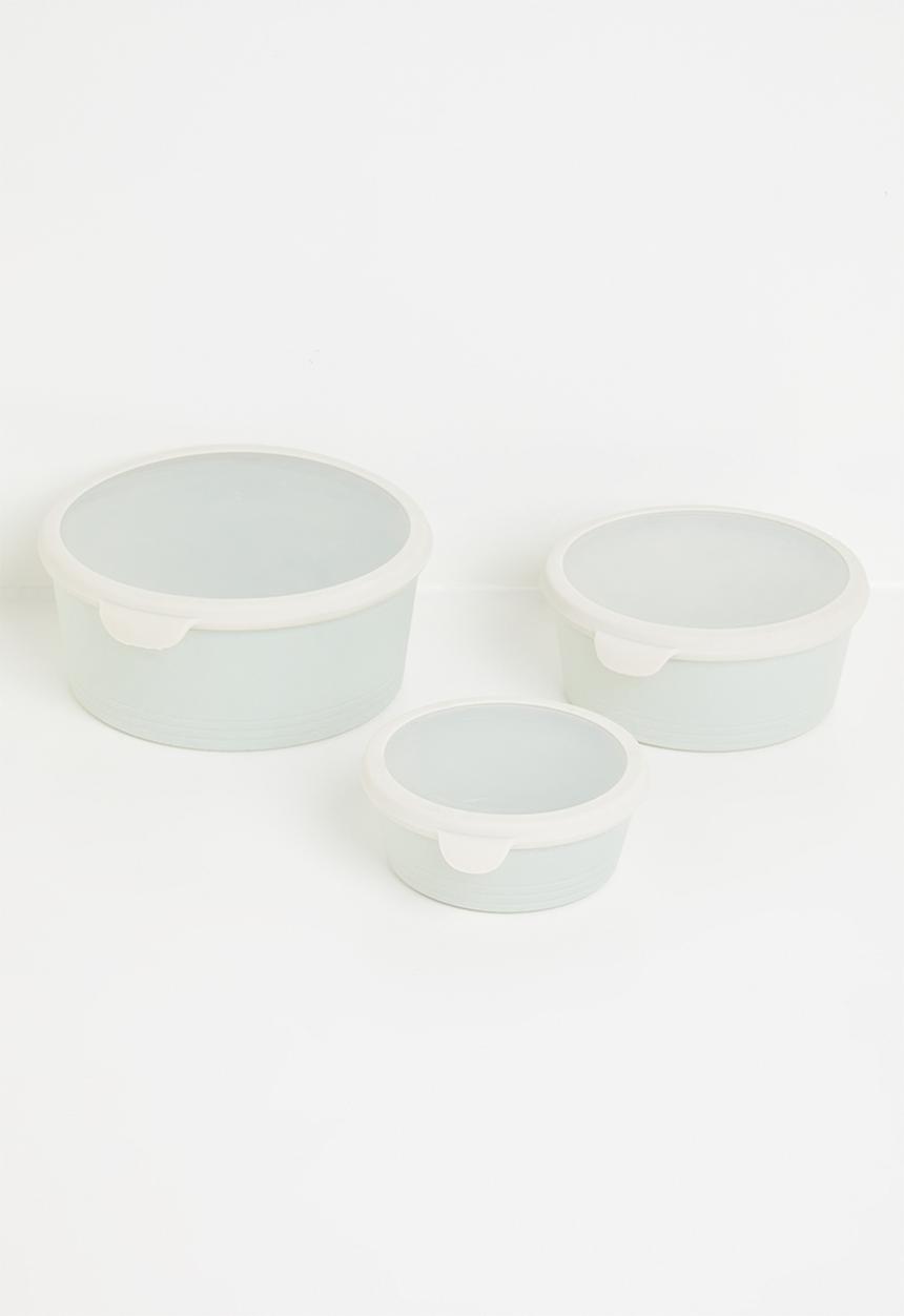 Excellent Houseware - Storage Box Set 3 Pieces - Ivory & Green 