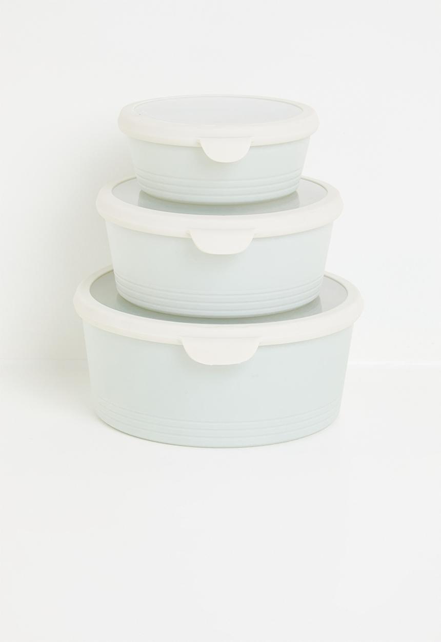 Excellent Houseware - Storage Box Set 3 Pieces - Ivory & Green 