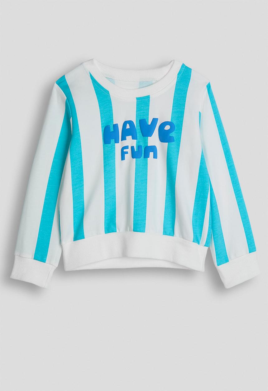 Pop Candy - Candy striped slogan sweatshirt - bright blue/have fun