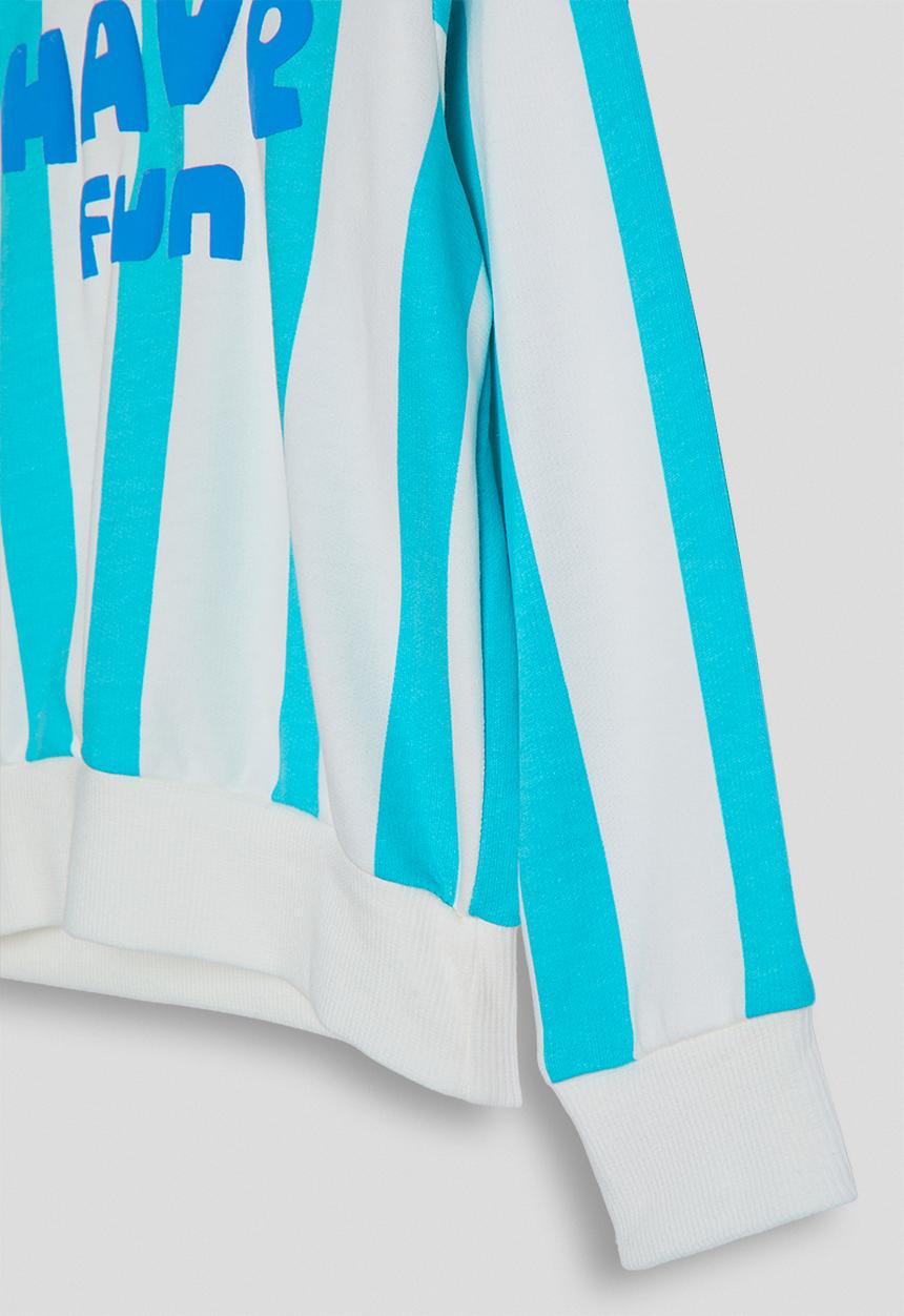 Pop Candy - Candy striped slogan sweatshirt - bright blue/have fun