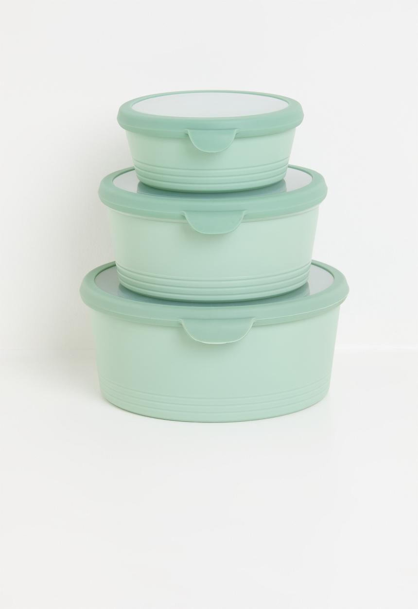 Excellent Houseware - Storage Box Set 3 Pieces - Green