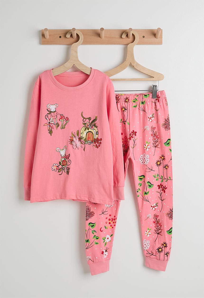 Pop Candy - Mice graphic pj set - blush color/aop