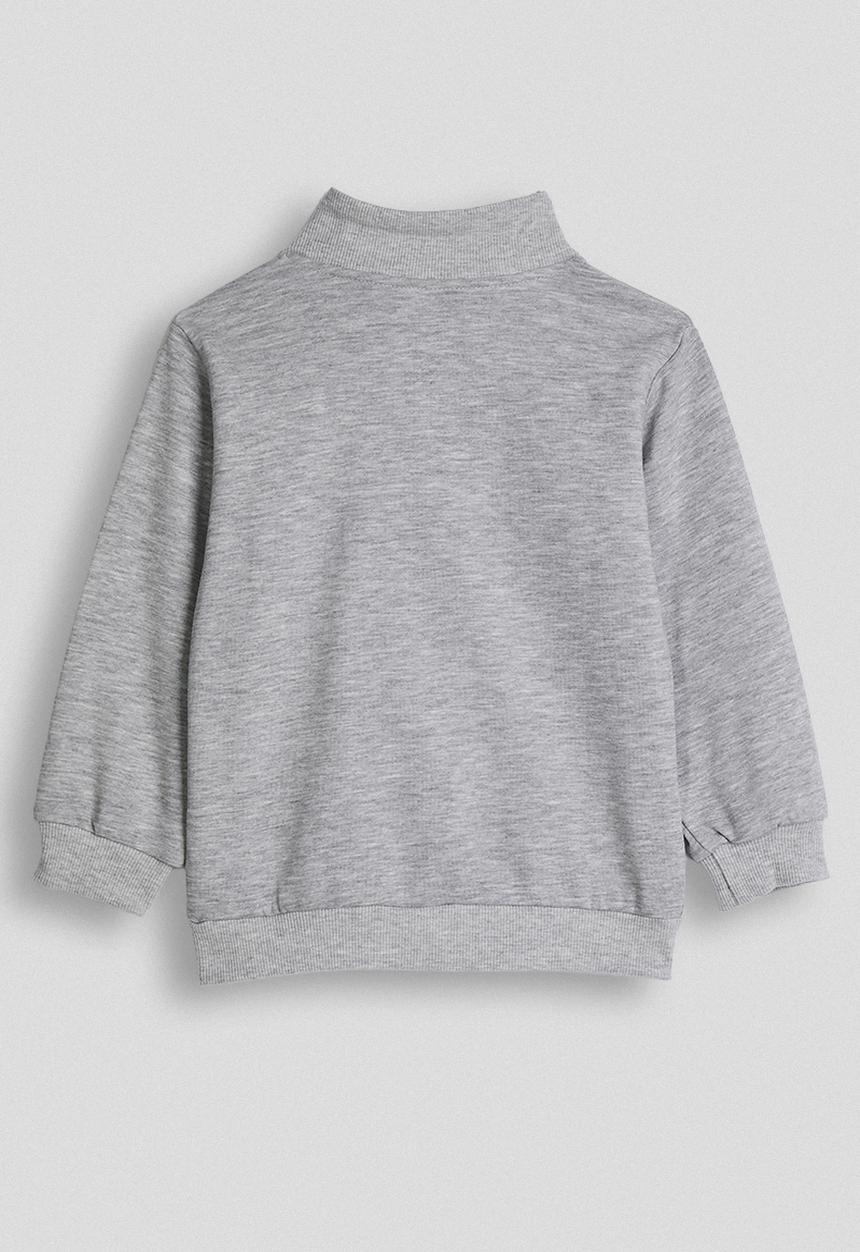Pop Candy - Zip-up sweatshirt with patch embroidered graphic - grey