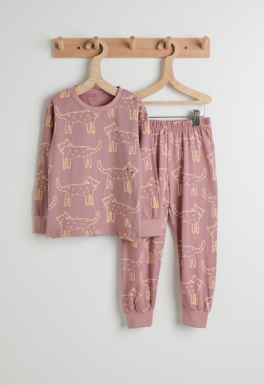 Pop Candy - Freehand cheetah aop pj set - mauve