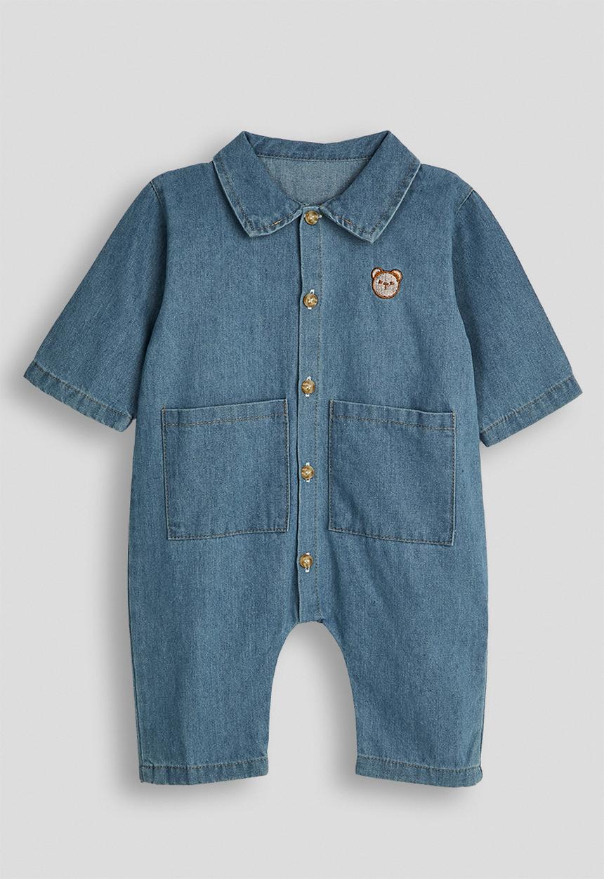 Pop Candy - Denim romper - blue/teddy