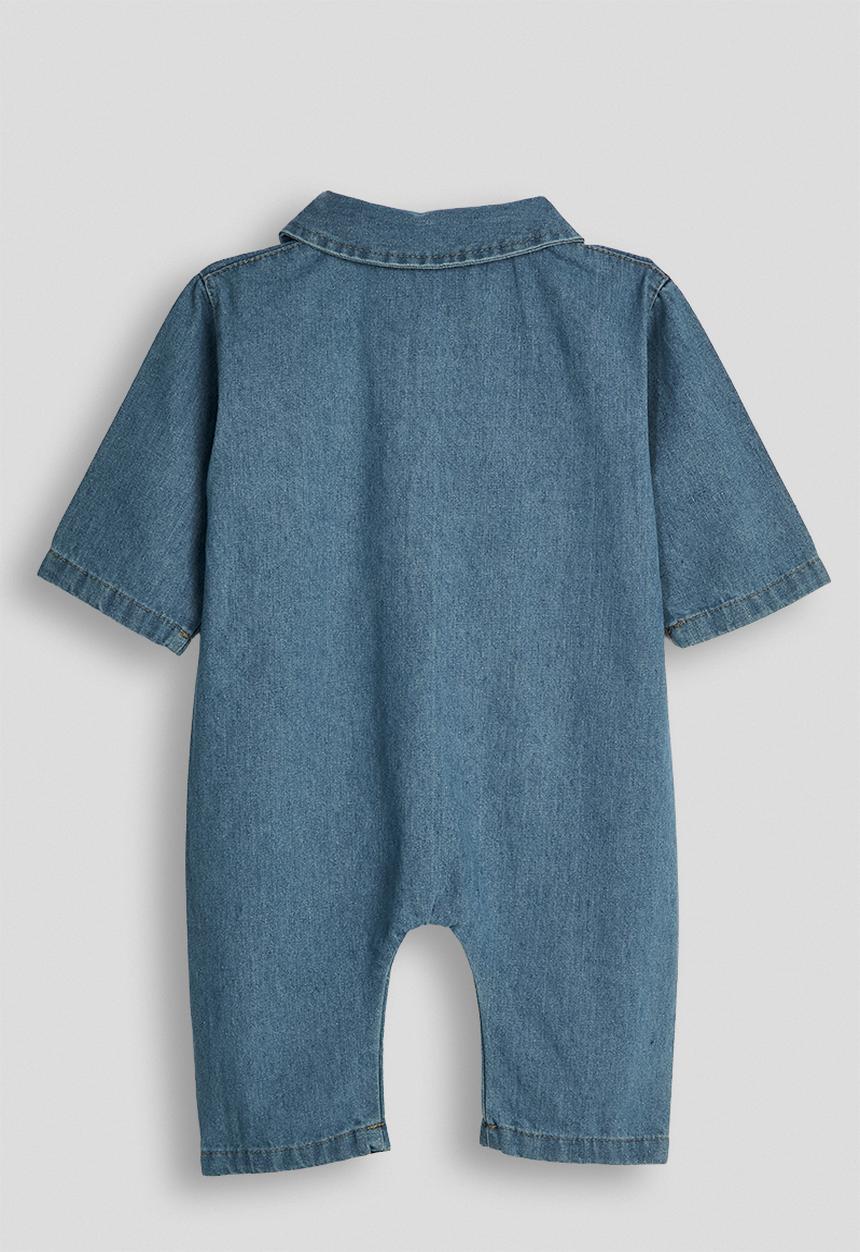 Pop Candy - Denim romper - blue/teddy