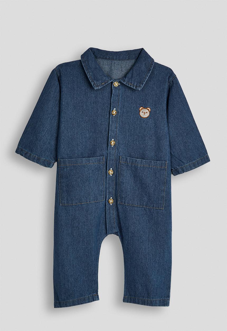 Pop Candy - Denim romper - navy/teddy