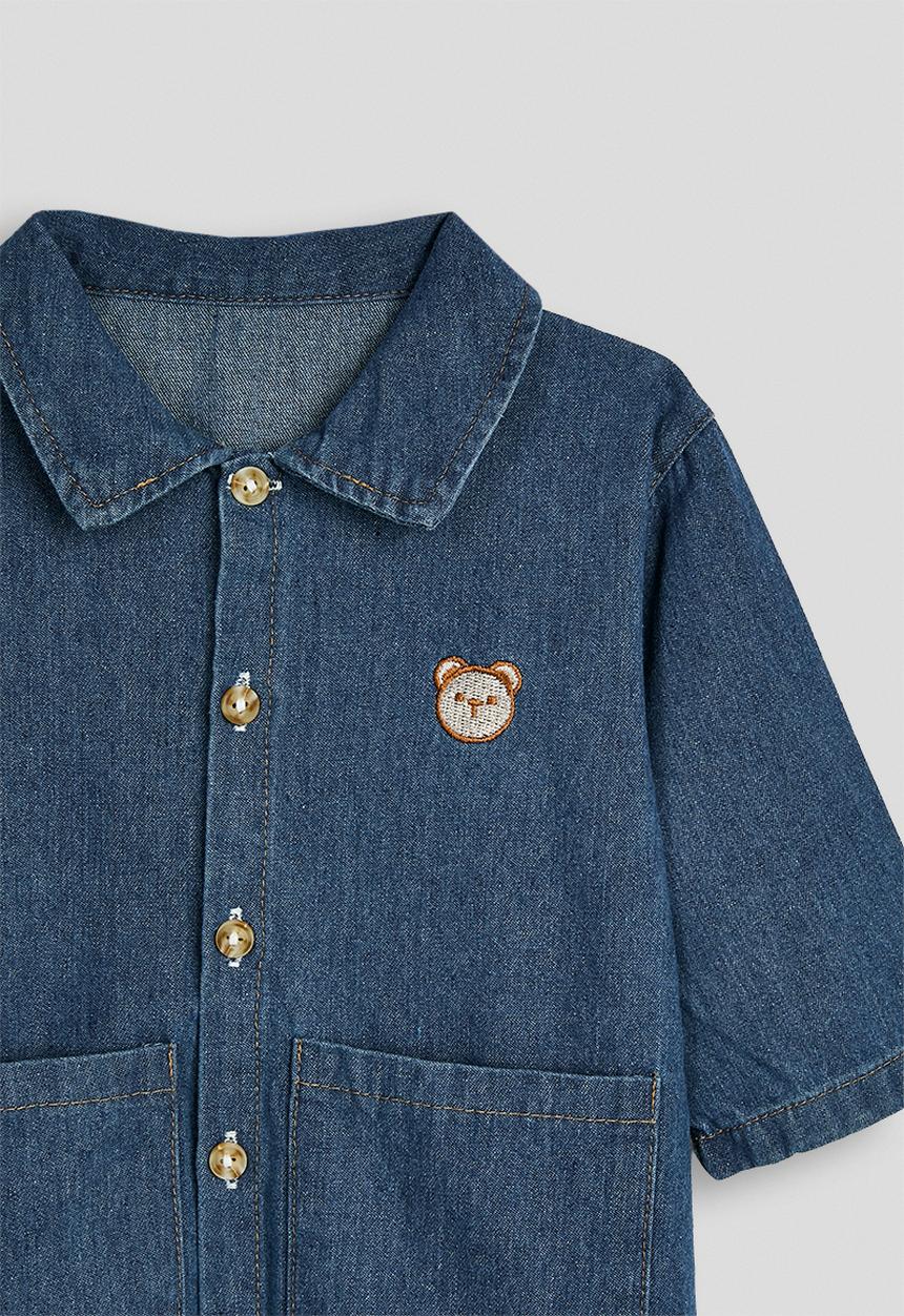 Pop Candy - Denim romper - navy/teddy