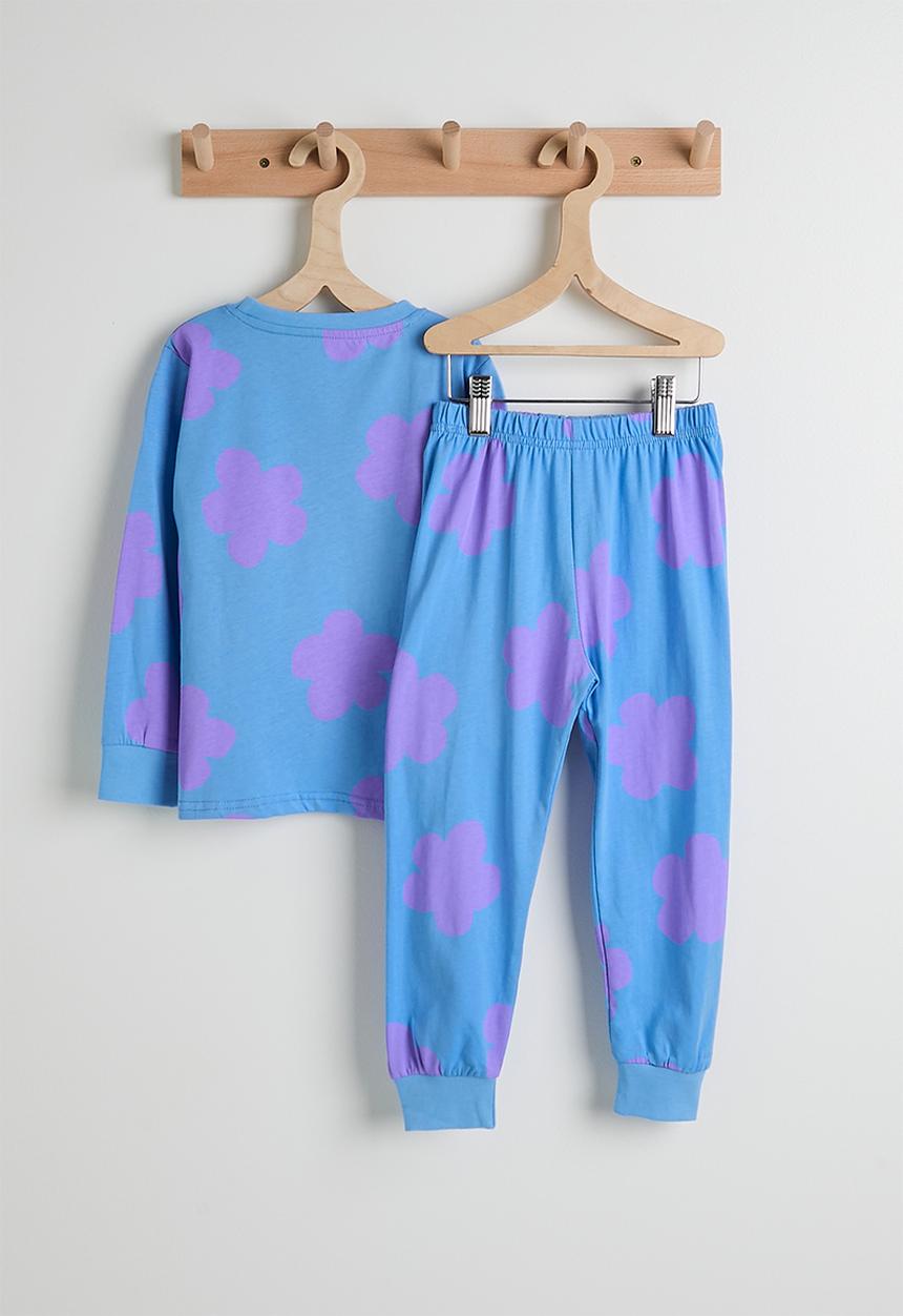Pop Candy - Patch placement pj set - blue/floral aop