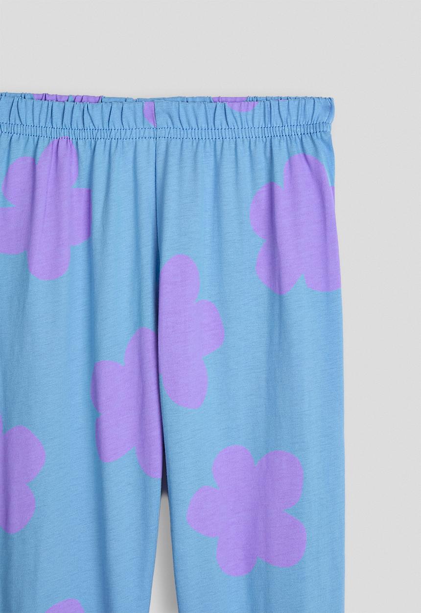 Pop Candy - Patch placement pj set - blue/floral aop