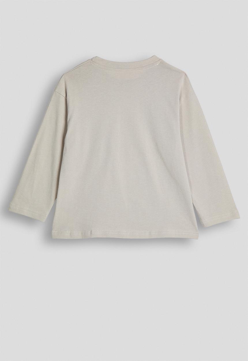 Pop Candy - Long sleeve tee with patch pocket - beige