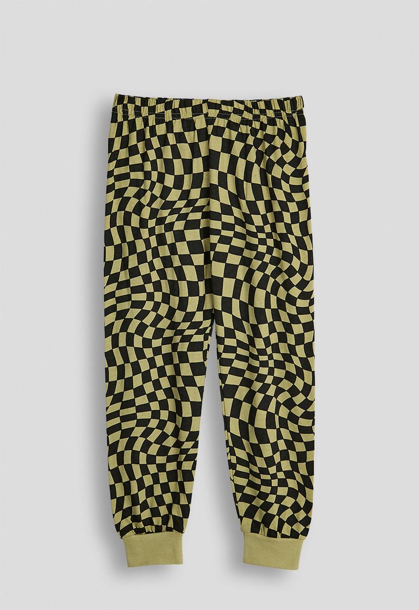 Pop Candy - Pj set with graphic and slogan - army green/army green checkerboard
