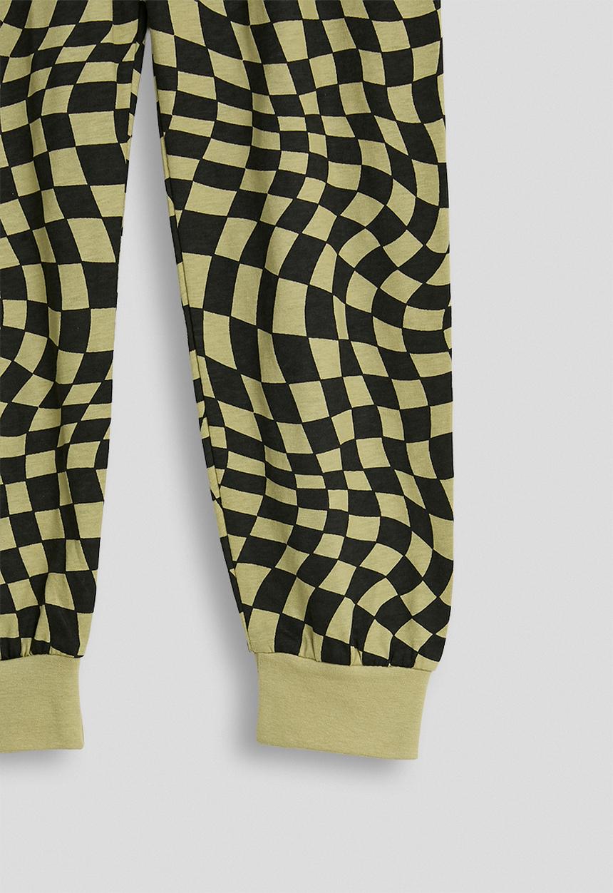 Pop Candy - Pj set with graphic and slogan - army green/army green checkerboard